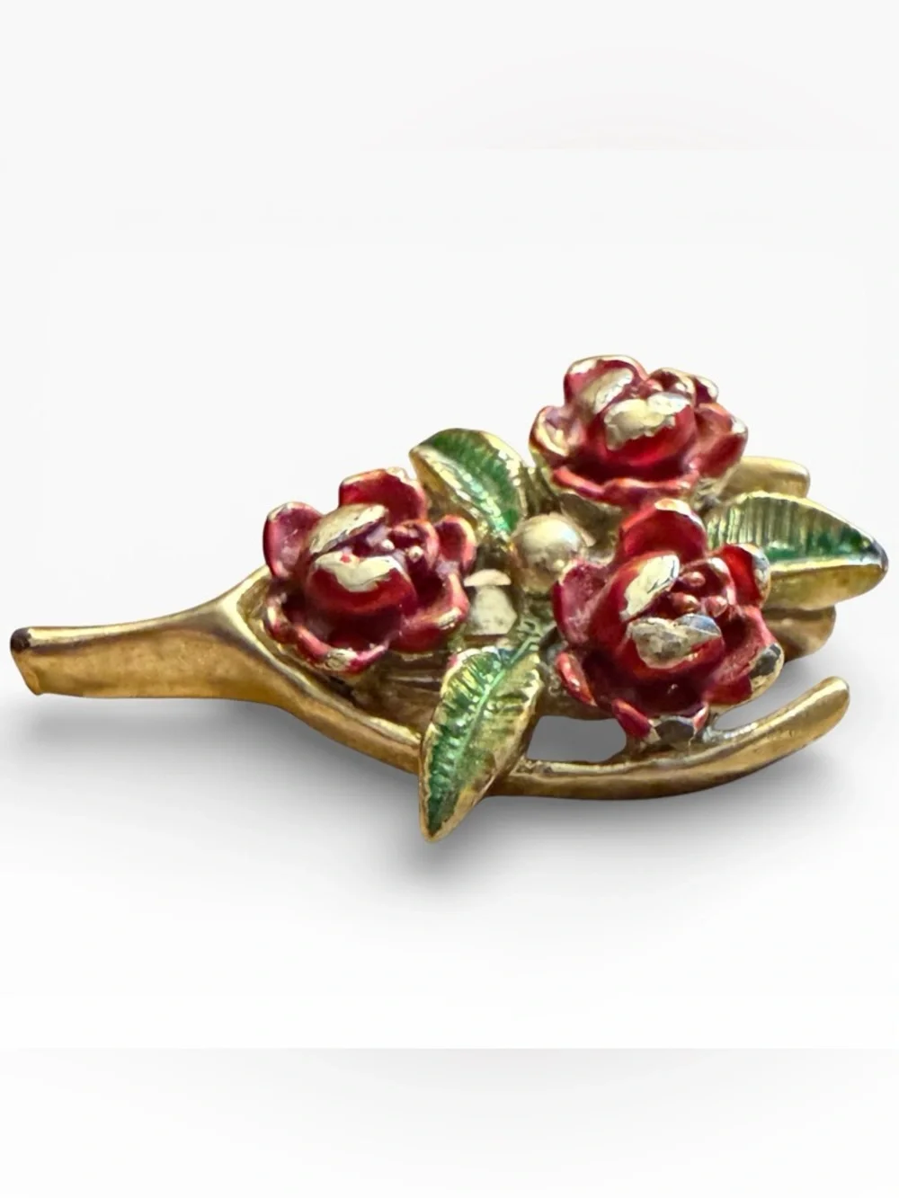 Gerry’s Floral Red Rose Brooch - Elegant Women’s Jewelry